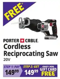 Ocean State Job Lot Porter cable cordless reciprocating saw offer