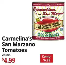 Ocean State Job Lot Carmelina's San Marzano Tomatoes offer