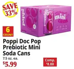 Ocean State Job Lot Poppi Doc Pop Prebiotic Mini Soda Cans offer