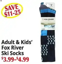 Ocean State Job Lot Adult & Kids' Fox River Ski Socks offer