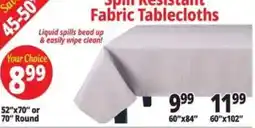 Ocean State Job Lot Spin Resistant Fabric Tablecloths offer