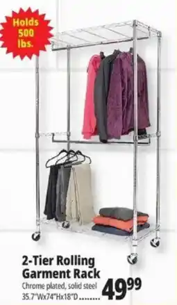 Ocean State Job Lot 2-Tier Rolling Garment Rack offer