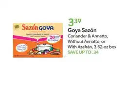 Publix Goya Sazón Coriander & Annatto, Without Annatto, or With Azafrán offer