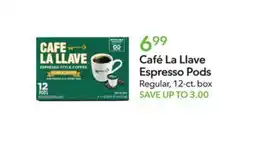 Publix Cafe La Llave espresso pods offer