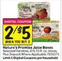 Stop&Shop Nature's Promise juice boxes offer