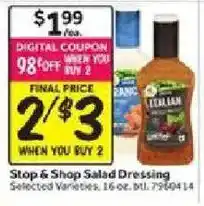 Stop&Shop Stop & Shop Salad Dressing offer