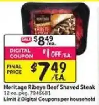 Stop&Shop Heritage Ribeye Beef Shaved Steak offer