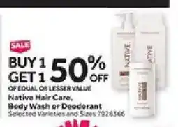 Stop&Shop Native Hair Care Body Wash or Deodorant offer