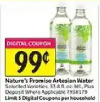 Stop&Shop Nature's Promise Artesian Water offer