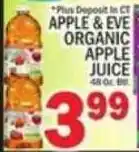 C Town Apple & Eve organic apple juice offer
