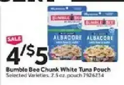 Stop&Shop Bumble Bee Chunk White Tuna Pouch offer