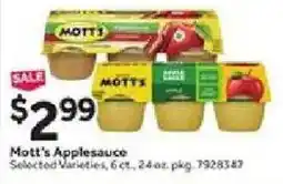 Stop&Shop Mott's Applesauce offer