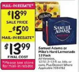 Stop&Shop Samuel Adams or Mike's Hard Lemonade offer