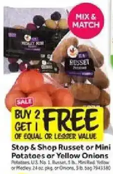 Stop&Shop Stop & Shop Russet or Mini Potatoes or Yellow Onions offer