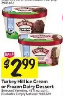 Stop&Shop Turkey Hill Ice Cream or Frozen Dairy Dessert offer