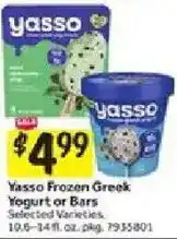 Stop&Shop Yasso Frozen Greek Yogurt or Bars offer