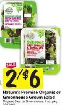 Stop&Shop Nature's Promise Organic or Greenhouse Grown Salad offer