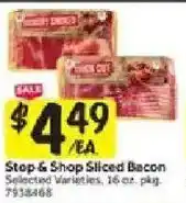 Stop&Shop Step & Shop Sliced Bacon offer