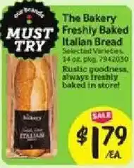 Stop&Shop The Bakery Freshly Baked Italian Bread offer