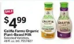 Stop&Shop Califia Farms Organic Plant-Based Milk offer