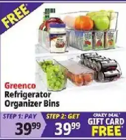 Ocean State Job Lot Greenco refrigerator organizer bins offer