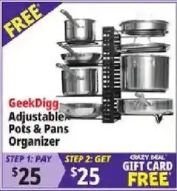 Ocean State Job Lot GeekDigg Adjustable Pots & Pans Organizer offer