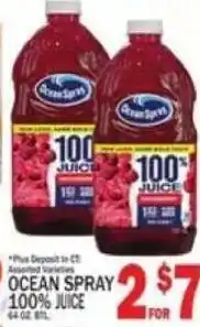 C Town Ocean Spray 100% Juice offer
