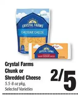 Sentry Crystal Farms Chunk or Shredded Cheese offer