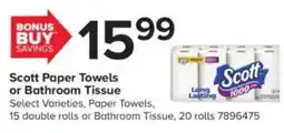 GIANT Scott paper towels or bathroom tissue offer