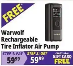 Ocean State Job Lot Warwolf Rechargeable Tire Inflator Air Pump offer