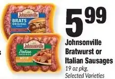 Sentry Johnsonville Bratwurst or Italian Sausages offer