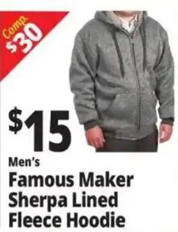Ocean State Job Lot Men's Famous Maker Sherpa Lined Fleece Hoodie offer