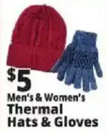 Ocean State Job Lot Men's & Women's Thermal Hats & Gloves offer