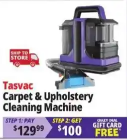 Ocean State Job Lot Tasvac carpet & upholstery cleaning machine offer