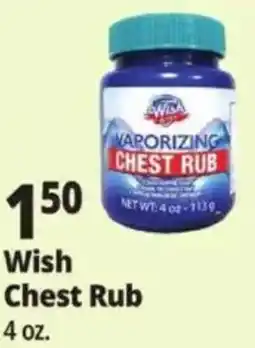 Ocean State Job Lot Wish chest rub offer