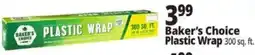 Ocean State Job Lot Baker's Choice Plastic Wrap offer