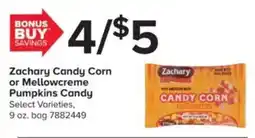 GIANT Zachary candy corn or mellowcreme pumpkins candy offer