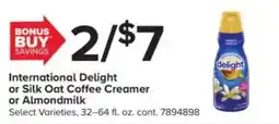 GIANT International Delight or Silk Oat Coffee Creamer or Almondmilk offer