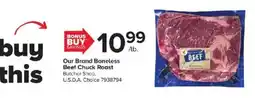 GIANT Our Brand Boneless Beef Chuck Roast offer