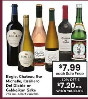 Bogle, Chateau Ste Michelle, Casillero Del Diablo or Gekkeikan Sake