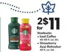 Safeway Starbucks Iced Coffee & Strawberry Acai Refresher offer