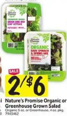 Stop&Shop Nature's Promise Organic or Greenhouse Grown Salad offer