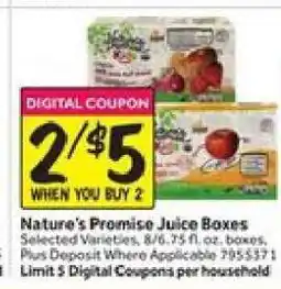 Stop&Shop Nature's Promise Juice Boxes offer