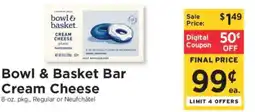 ShopRite Bowl & Basket Bar Cream Cheese offer