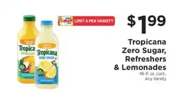 ShopRite Tropicana Zero Sugar, Refreshers & Lemonades offer