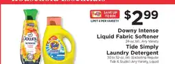 ShopRite Downy Intense Liquid Fabric Softener / Tide Simply Laundry Detergent offer