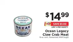 ShopRite Ocean Legacy Claw Crab Meat offer