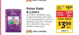 ShopRite Poise Pads & Liners offer