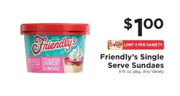 ShopRite Friendly's Single Serve Sundaes offer
