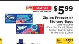 ShopRite Ziploc Freezer or Storage Bags offer